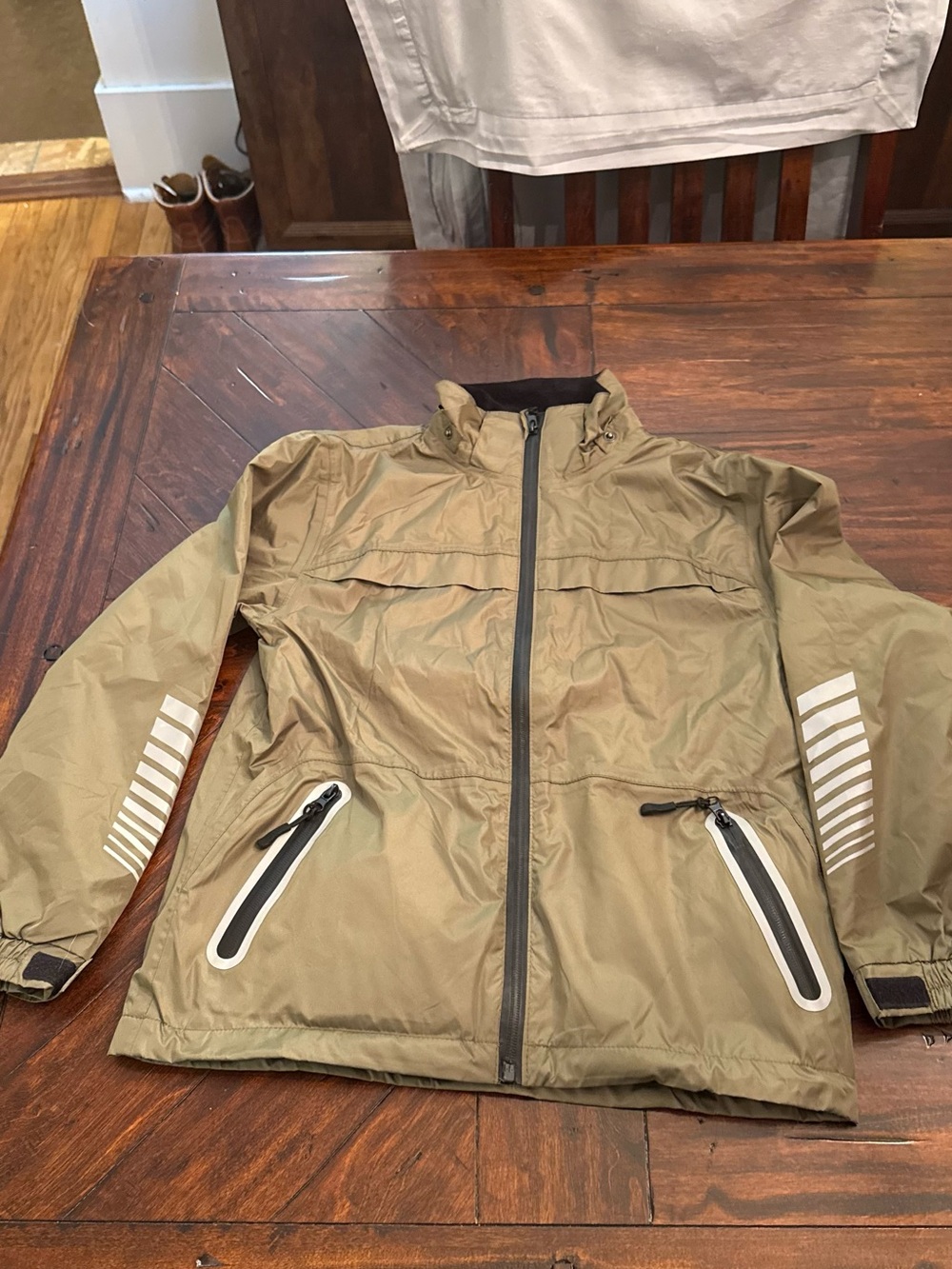 Women's Olive Utility Jacket with Reflective Accents